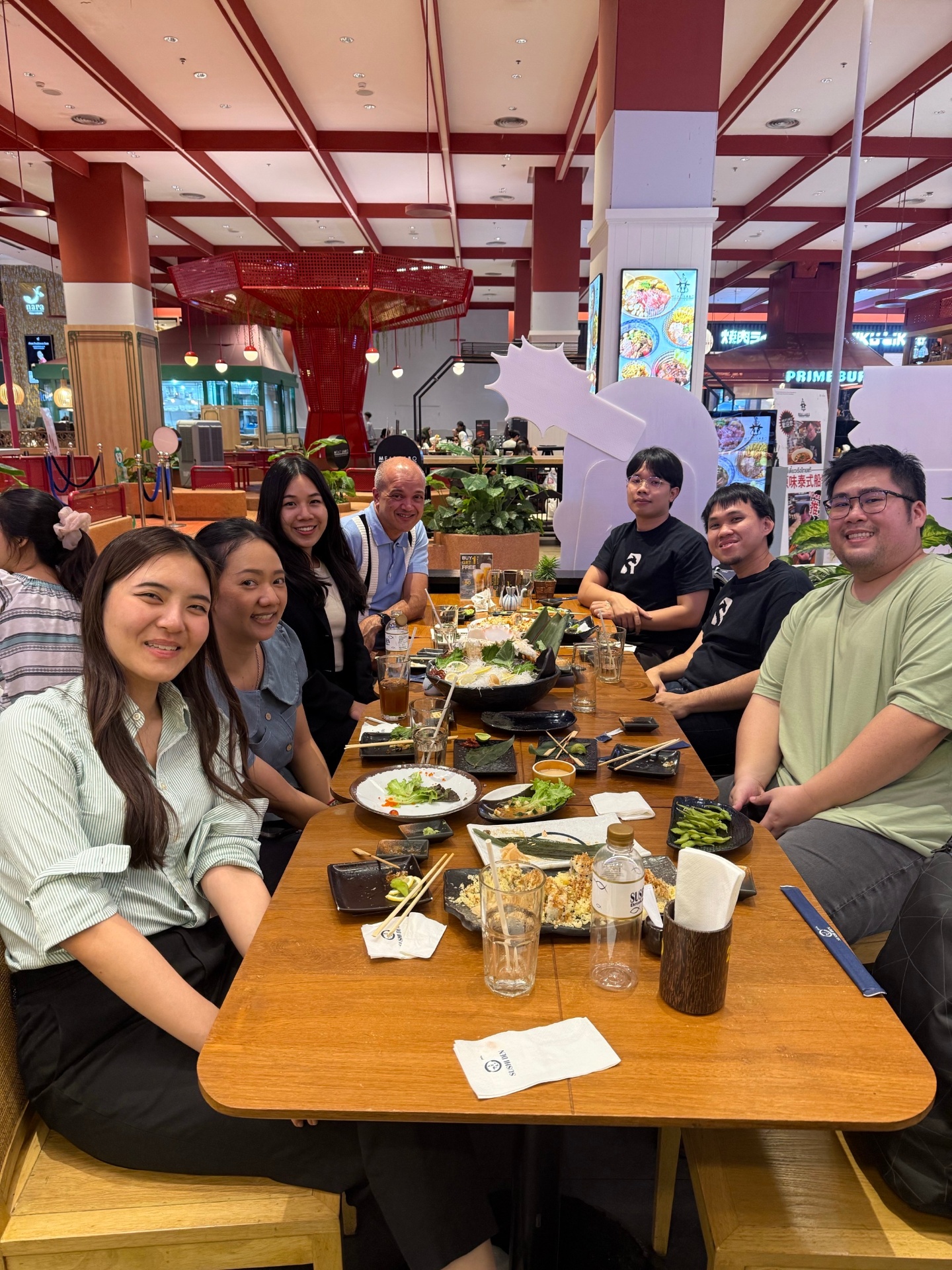 Rapida team enjoying lunch together at a Japanese restaurant